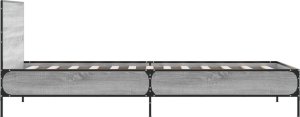 vidaXL Rama łóżka, szary dąb sonoma, 100x200cm materiał drewnopochodny 5
