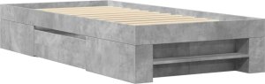 vidaXL Rama łóżka, szarość betonu, 90x200 cm, materiał drewnopochodny 3