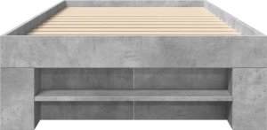 vidaXL Rama łóżka, szarość betonu, 90x200 cm, materiał drewnopochodny 5