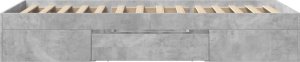 vidaXL Rama łóżka, szarość betonu, 90x200 cm, materiał drewnopochodny 6