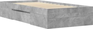 vidaXL Rama łóżka, szarość betonu, 90x200 cm, materiał drewnopochodny 7