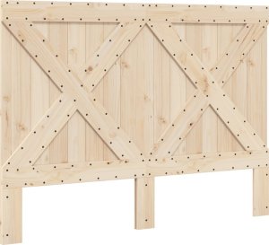 vidaXL Rama łóżka z zagłówkiem, szara, 160x200 cm, lite drewno sosnowe 6