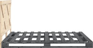 vidaXL Rama łóżka z zagłówkiem, szara, 160x200 cm, lite drewno sosnowe 8