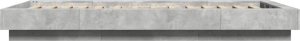 vidaXL Rama łóżka, szarość betonu, 100x200 cm, materiał drewnopochodny 5