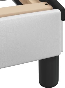 vidaXL Łóżko z materacem, biało-czarne, 120x200 cm, sztuczna skóra 8