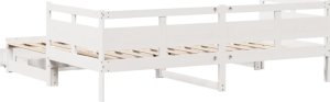 vidaXL Łóżko dzienne rozsuwane, szuflady, białe, 90x190 cm, sosnowe 7