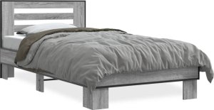 vidaXL Rama łóżka, szary dąb sonoma, 100x200cm materiał drewnopochodny 2