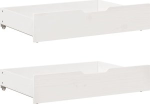 vidaXL Łóżko dzienne rozsuwane, szuflady, białe, 90x200 cm, sosnowe 10