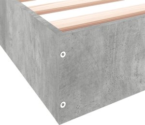 vidaXL Rama łóżka, szarość betonu, 75x190 cm, materiał drewnopochodny 8