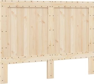 vidaXL Rama łóżka z wezgłowiem, szara, 140x200 cm, lite drewno sosnowe 5