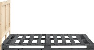 vidaXL Rama łóżka z wezgłowiem, szara, 140x200 cm, lite drewno sosnowe 8