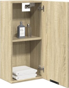 vidaXL Wisząca szafka łazienkowa, dąb sonoma, 32x20x67 cm 4
