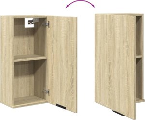 vidaXL Wisząca szafka łazienkowa, dąb sonoma, 32x20x67 cm 9