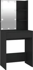 vidaXL Toaletka z LED, czarna 8