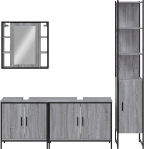 vidaXL 4-częściowy zestaw szafek łazienkowych, szary dąb sonoma 6