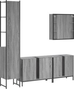 vidaXL 4-częściowy zestaw szafek łazienkowych, szary dąb sonoma 8