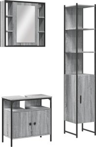 vidaXL 3-częściowy zestaw szafek łazienkowych, szary dąb sonoma 2