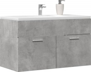 vidaXL Szafka pod umywalkę, szarość betonu, 80x38,5x46 cm, płyta 3