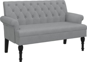 vidaXL Ławka z oparciem, jasnoszara, 120x62x75,5 cm, tkanina 2