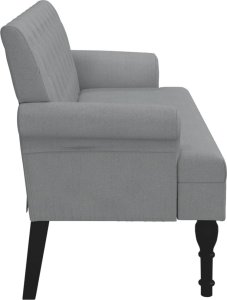 vidaXL Ławka z oparciem, jasnoszara, 120x62x75,5 cm, tkanina 4