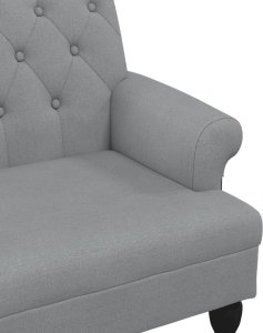 vidaXL Ławka z oparciem, jasnoszara, 120x62x75,5 cm, tkanina 6