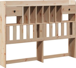 vidaXL Wezgłowie do łóżka, z półkami, 140 cm, lite drewno sosnowe 2