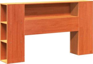 vidaXL Wezgłowie do łóżka, z półkami, woskowy brąz, 135 cm, sosnowe 3