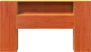 vidaXL Wezgłowie do łóżka, z półkami, woskowy brąz, 135 cm, sosnowe 4