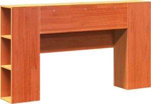 vidaXL Wezgłowie do łóżka, z półkami, woskowy brąz, 135 cm, sosnowe 6