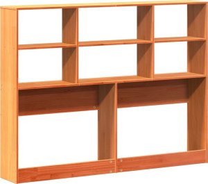 vidaXL Wezgłowie do łóżka, z półkami, woskowy brąz, 160 cm, sosnowe 6