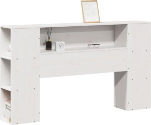vidaXL Wezgłowie do łóżka, z półkami, białe, 150 cm, drewno sosnowe 2