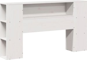 vidaXL Wezgłowie do łóżka, z półkami, białe, 150 cm, drewno sosnowe 3