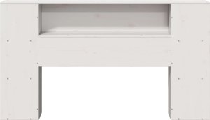 vidaXL Wezgłowie do łóżka, z półkami, białe, 150 cm, drewno sosnowe 4