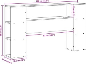 vidaXL Wezgłowie do łóżka, z półkami, białe, 150 cm, drewno sosnowe 10