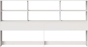 vidaXL Wezgłowie do łóżka, z półkami, białe, 180 cm, drewno sosnowe 4