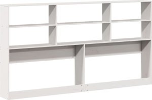 vidaXL Wezgłowie do łóżka, z półkami, białe, 180 cm, drewno sosnowe 6