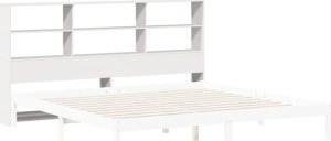 vidaXL Wezgłowie do łóżka, z półkami, białe, 180 cm, drewno sosnowe 7