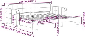 vidaXL Sofa rozsuwana, ciemnozielona, 90x200 cm, aksamit 11