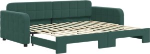vidaXL Sofa rozsuwana, ciemnozielona, 90x200 cm, aksamit 2