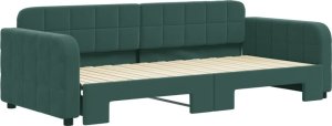 vidaXL Sofa rozsuwana, ciemnozielona, 90x200 cm, aksamit 3