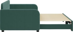 vidaXL Sofa rozsuwana, ciemnozielona, 90x200 cm, aksamit 4