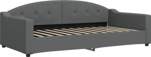 vidaXL Sofa rozsuwana z materacami, ciemnoszara, 100x200 cm, tkanina 4