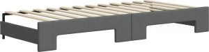vidaXL Sofa rozsuwana z materacami, ciemnoszara, 100x200 cm, tkanina 5