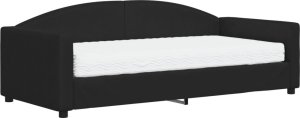 vidaXL Sofa z materacem, czarna, 90x190 cm, tkanina 2