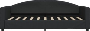 vidaXL Sofa z materacem, czarna, 90x190 cm, tkanina 4
