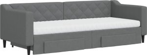 vidaXL Sofa rozsuwana z szufladami, ciemnoszara, 80x200 cm, tkanina 3