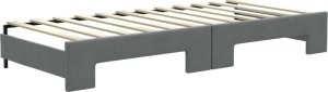 vidaXL Sofa rozsuwana z szufladami, ciemnoszara, 80x200 cm, tkanina 5