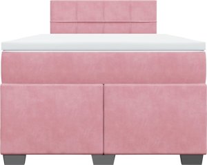 vidaXL Łóżko kontynentalne z materacem, różowe, 120x190 cm, aksamit 6