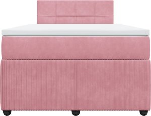 vidaXL Łóżko kontynentalne z materacem, różowe, 120x190 cm, aksamit 4