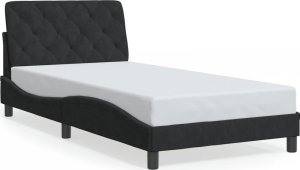 vidaXL Rama łóżka z LED, czarna, 100x200 cm, aksamitna 5